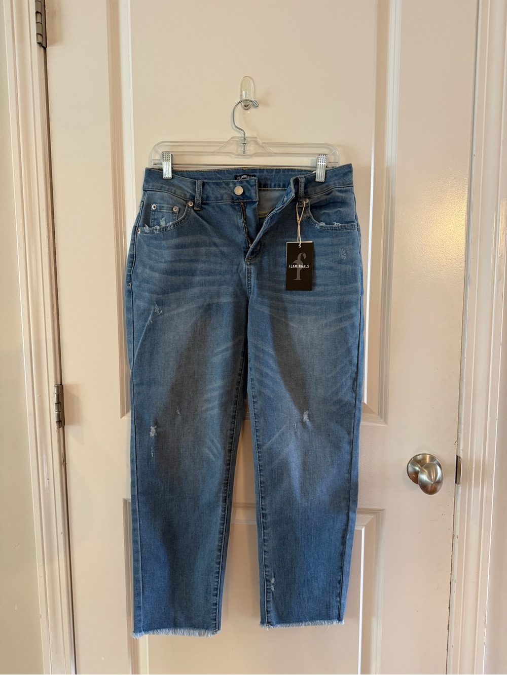Flamingals Women's Mid Blue Straight-Leg Jeans